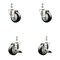 Service Caster 3 Inch 316SS Black Polyurethane Swivel 12mm Threaded Stem Caster Brake, 2PK SS316TS20S314-PPUB-BLK-M1215-2-TLB-2 - alternate 1